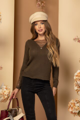 Urban Threads Пуловер От вълна - Khaki - Изображение 6