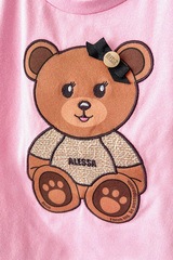 Alessa Bear Mini T-Shirt от Памук - Light Pink - Изображение 2