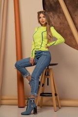 Alessa Hug Pulover tricotat - Neon Yellow - Imagine 4