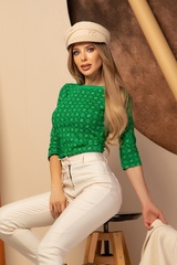 Pleasure To Wear Блуза С 3/4 Ръкав - Green - Изображение 9