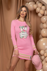 Charm Cuddle Πλεκτό Φόρεμα - Pink - Εικόνα 4