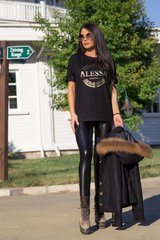 Alessa monopoly boyfriend t-shirt - черен - Изображение 3