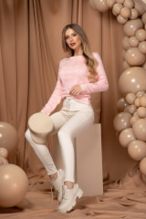 Cool Comfort Пуловер От Плетиво - Pink - Изображение 4