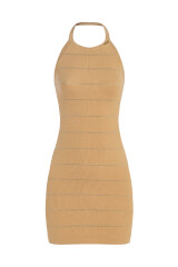 Always Level Up Bodycon Рокля - Beige - Изображение 3