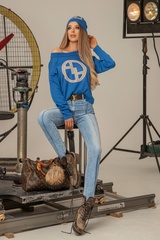 Alessa Logo căciulă din tricotaj - albastră - Imagine 5