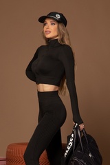 Perfect Shape Безшевна Блузка - Black - Изображение 4