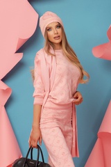 Alessa Religion Пуловер От Плетиво 3/4 Ръкав - Sweet Pink - Изображение 5