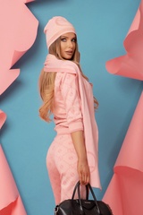 Alessa Лого Шал От Плетиво - Sweet Pink - Изображение 1