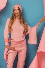 Alessa Religion Пуловер От Плетиво 3/4 Ръкав - Sweet Pink - Изображение 7