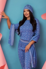 Alessa Logo Fular tricotat - Sky Blue - Imagine 1
