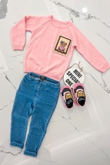 Bear Hug Mini Pulover tricotat - Pink - Imagine 2