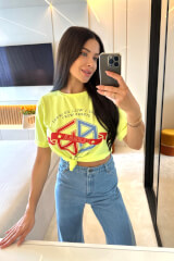 Summer Magic T-Shirt От Памук - Neon Yellow - Изображение 1