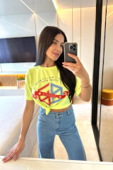 Summer Magic T-Shirt От Памук - Neon Yellow - Изображение 2