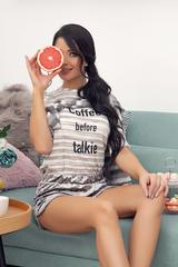 Coffee before Talkie блуза - райе - Изображение 2