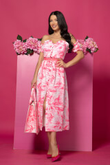 Trendsetter Icon Φόρεμα 7/8 Με Αποσπώμενη Ζώνη - Pink - Εικόνα 1