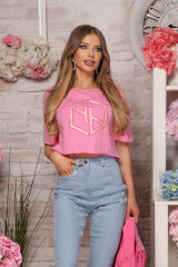 Love Your Way Къс T-Shirt От Памук - Luxury Pink - Изображение 1