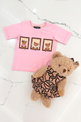 Bear Hug Mini T-Shirt Από Βαμβάκι - Pink - Εικόνα 5