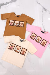 Bear Hug Mini T-Shirt Από Βαμβάκι - Pink - Εικόνα 4