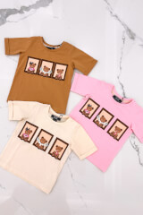 Bear Hug Mini T-Shirt От Памук - Soft Beige - Изображение 5