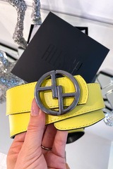 Alessa logo жълт колан - тъмен никел тока - Изображение 1