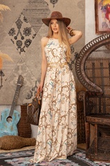 All i want is a yacht maxi Rochie - Beige - Imagine 4