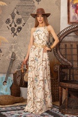 All i want is a yacht maxi Rochie - Beige - Imagine 3