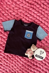 Alessa Mini Denim T-Shirt - Черна - Изображение 1
