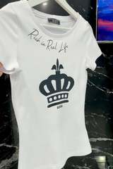 Rich in Real Life T-Shirt - Бяла - Изображение 2