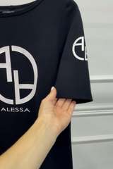 Alessa logo рокля - черна - Изображение 3