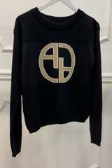 Alessa лого пуловер от плетиво - черен - Изображение 4